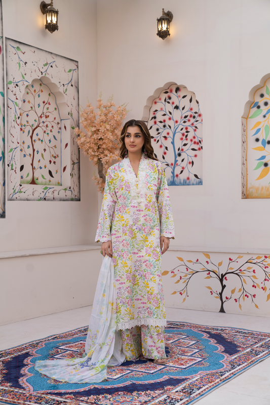 Blooming Pastel Garden 3-Piece Lawn Suit