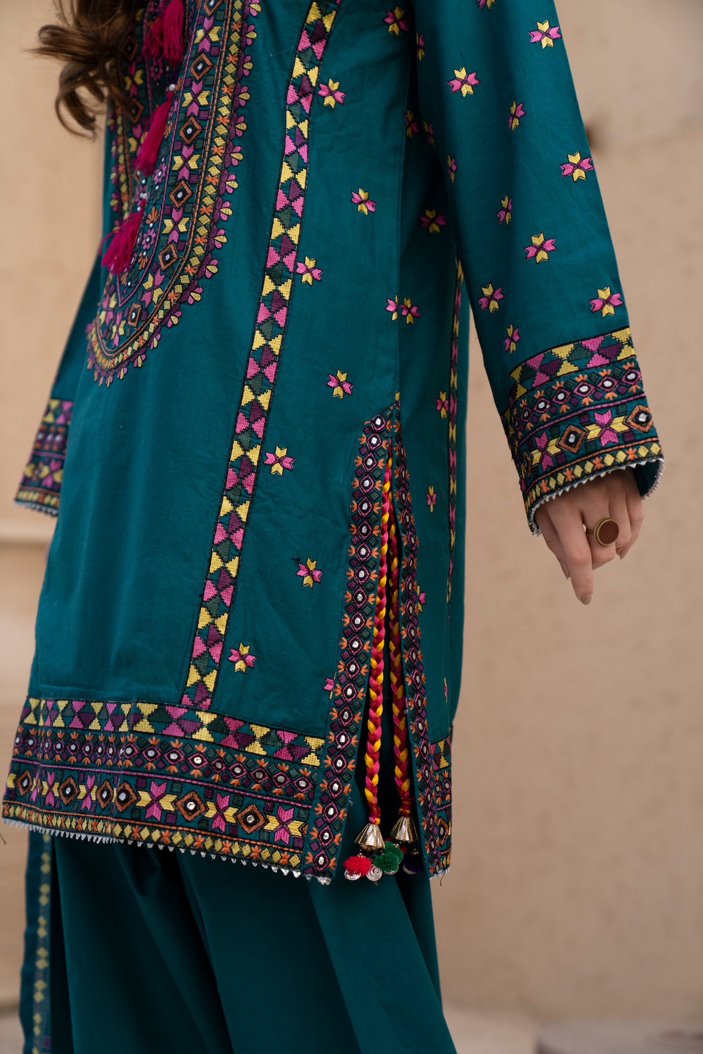 Teal Embroidered 3-Piece Luxury Lawn Suit