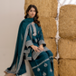 Teal Elegance Embroidered 3-Piece Women’s Suit