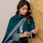 Teal Elegance Embroidered 3-Piece Women’s Suit